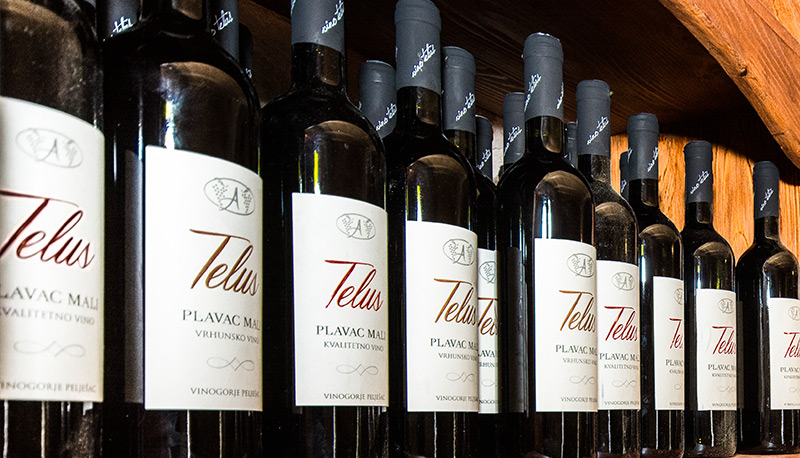 dizajn etikete za vino Telus, Pelješac