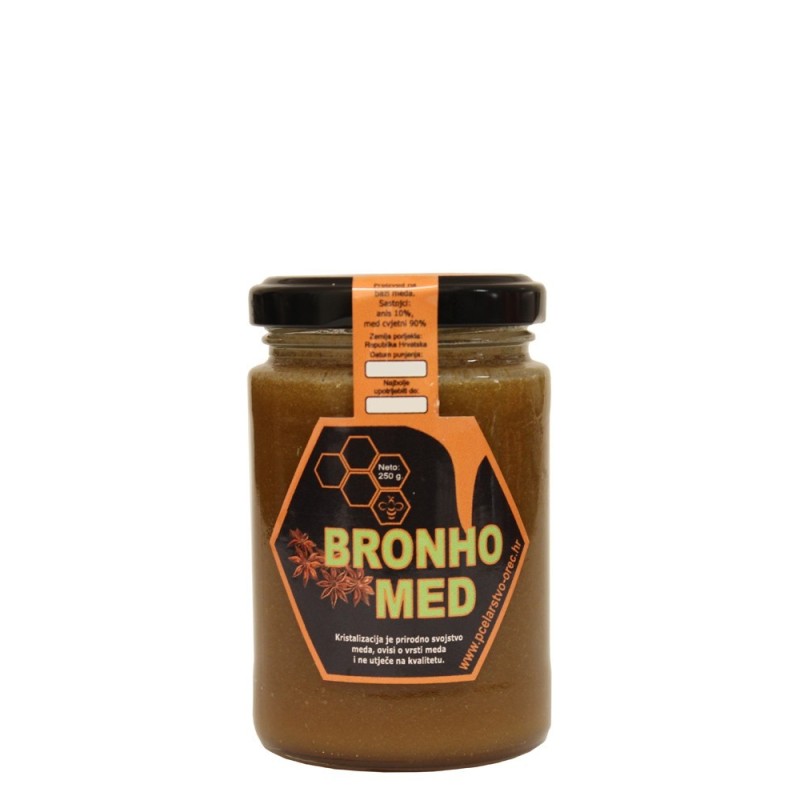 BRONHO MED 450 / 900 g. | Cvjetni med, zvjezdasti anis i&nbsp;propolis |OPG