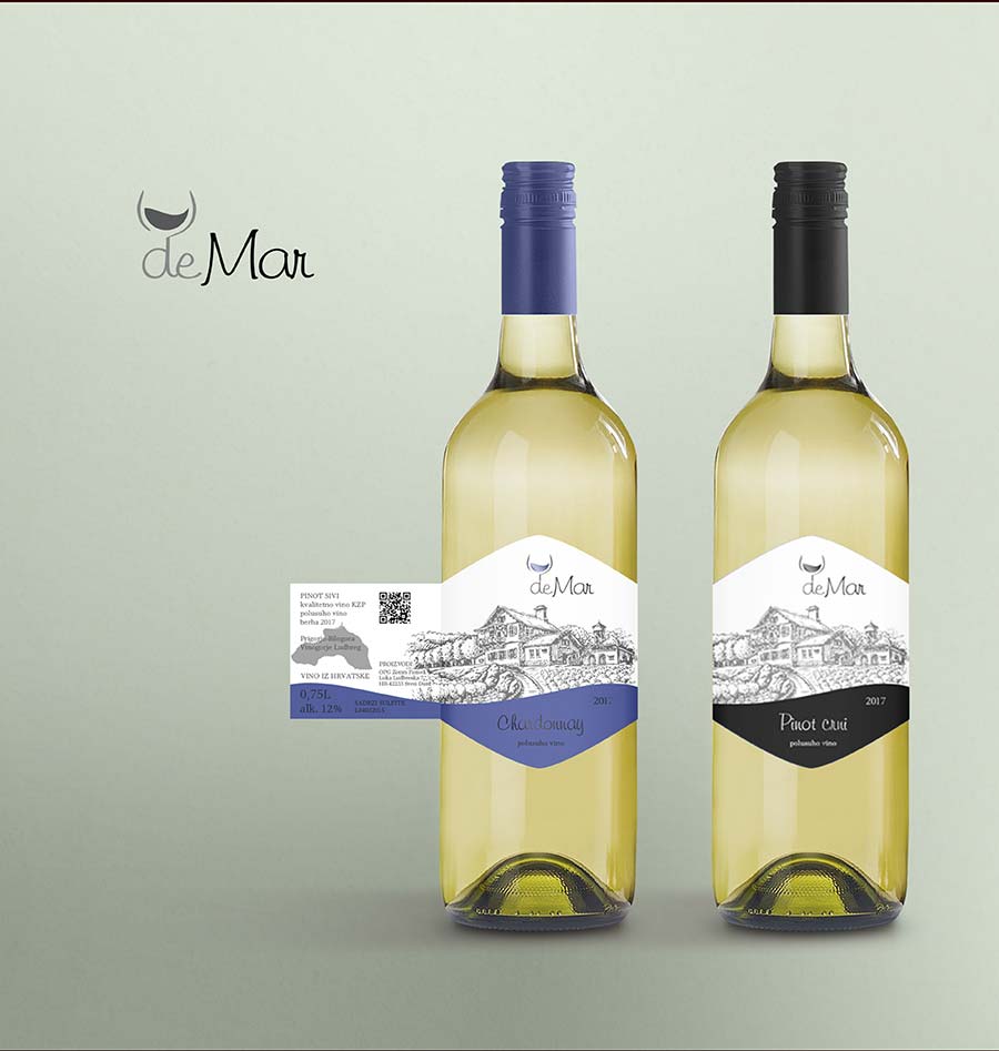 dizajn vizualnog identiteta vinarije - logotip i etiketa