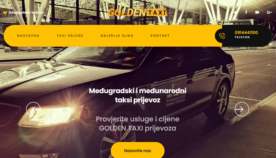 Izrada web stranice za  GOLDEN TAXI  Slavonski Brod